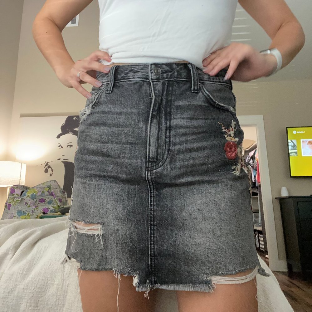 Abercrombie Black Jean Skirt